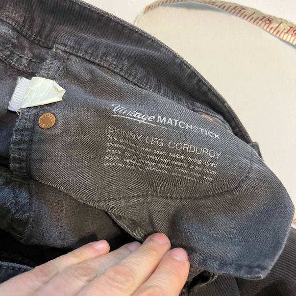 J. Crew Vintage Matchstick skinny leg corduroy dark gray 28S - Picture 6 of 12
